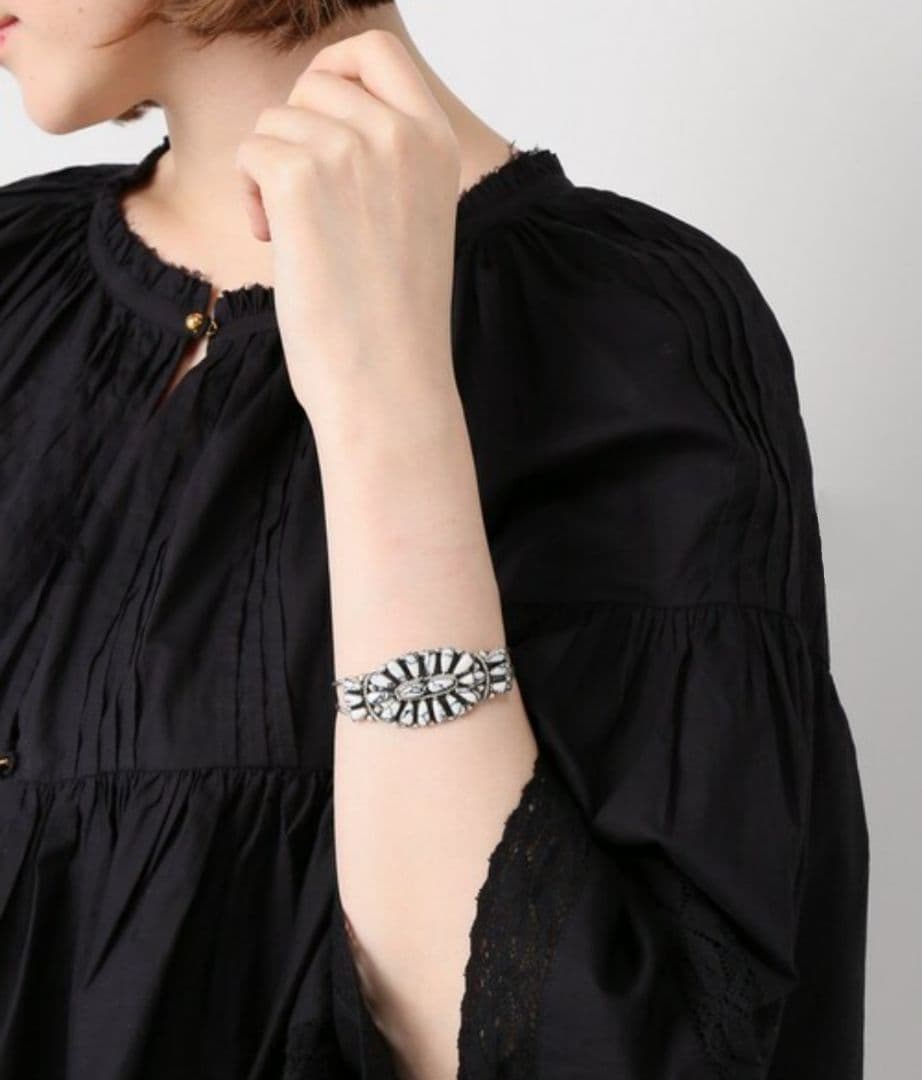 naomiHarpoズニ族バングルとリング2点希少ホワイトターコイズ