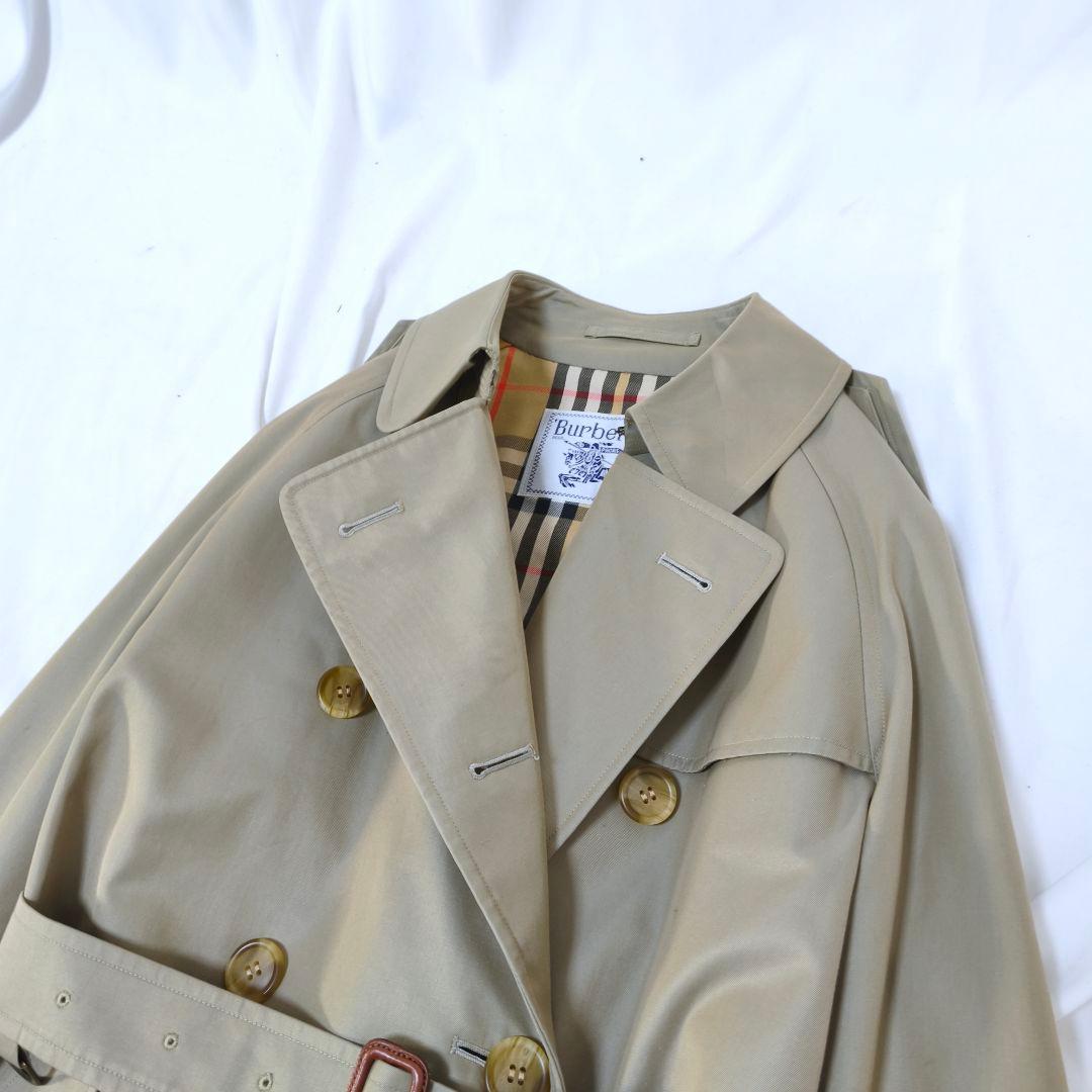 美品✨バーバリー ノバチェック ロングトレンチコート ベルト付 カーキ