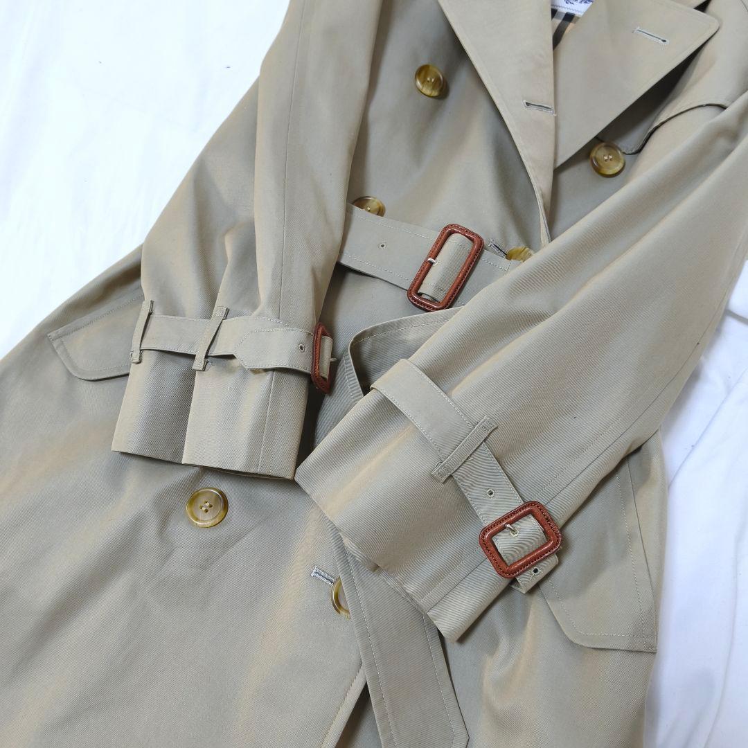 美品✨バーバリー ノバチェック ロングトレンチコート ベルト付 カーキ