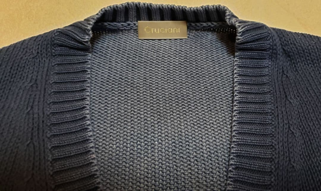 クルチアーニCruciani綿紺カーディガン48