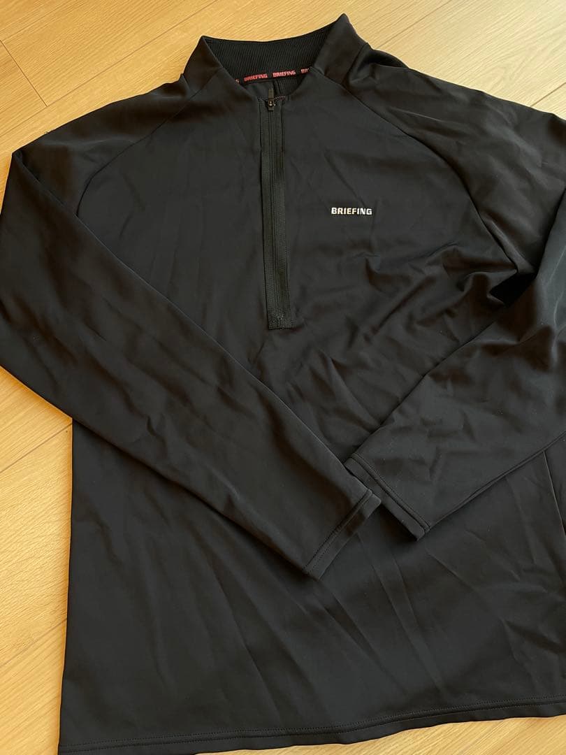 BRIEFING ハーフジップトップスス　ブラック　L