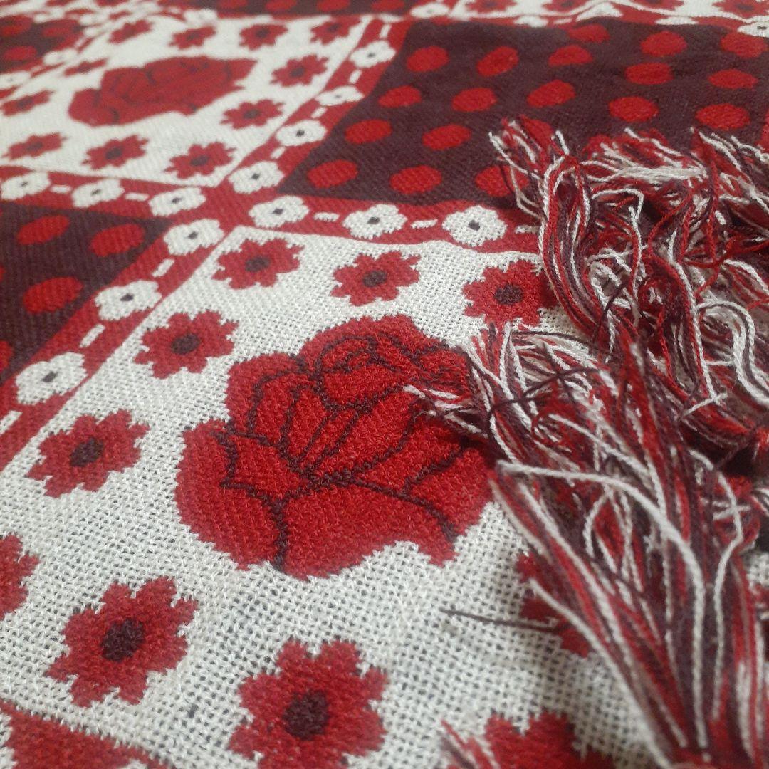 レア❗昭和レトロ　ミッドセンチュリー　こたつ掛け　薔薇&水玉&花柄　マルチカバー