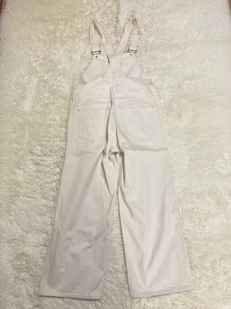 ドゥロワー　ホワイト　デニム　オーバーオール