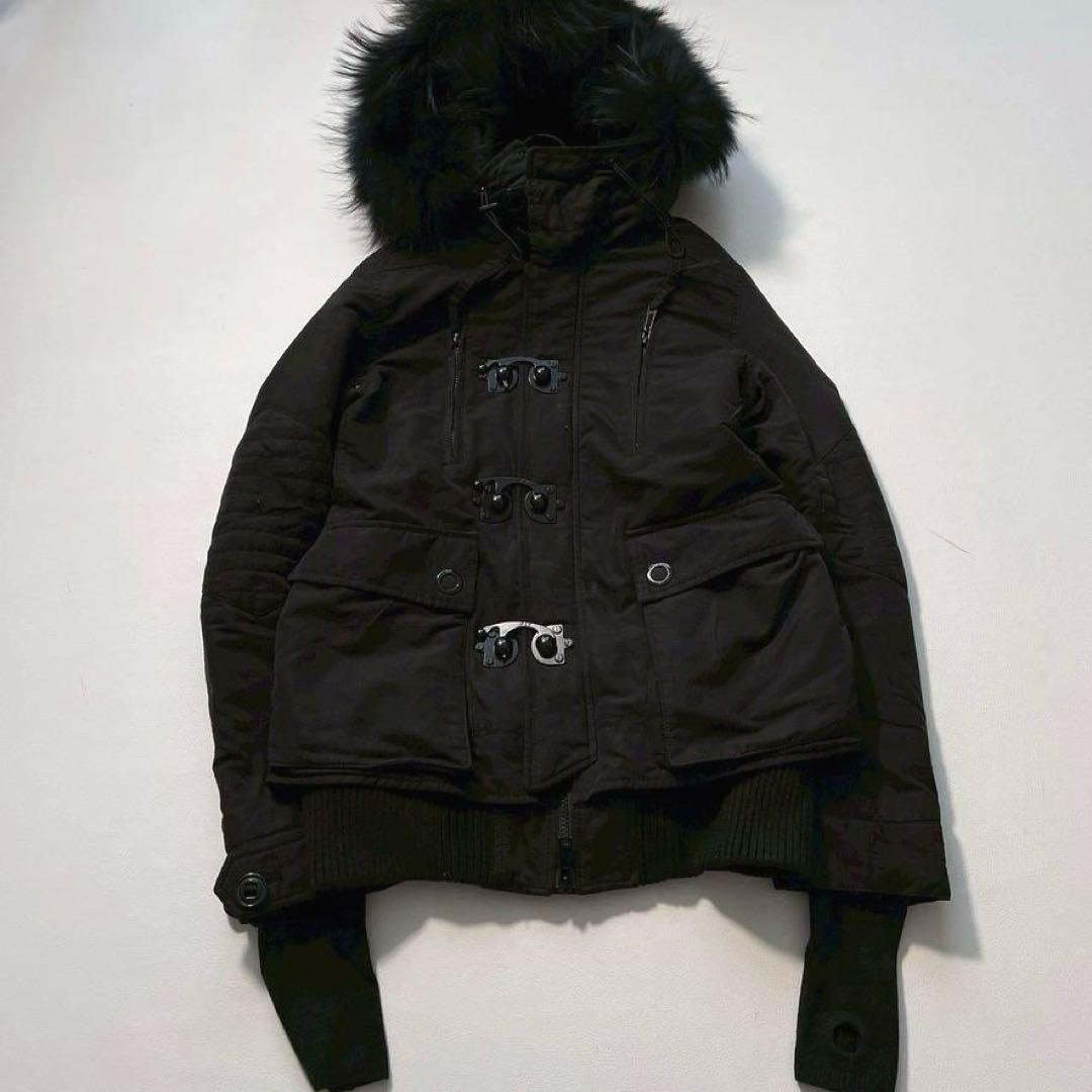 【希少00s】SLY　y2k N-3B グランジ ショートモッズコート 黒