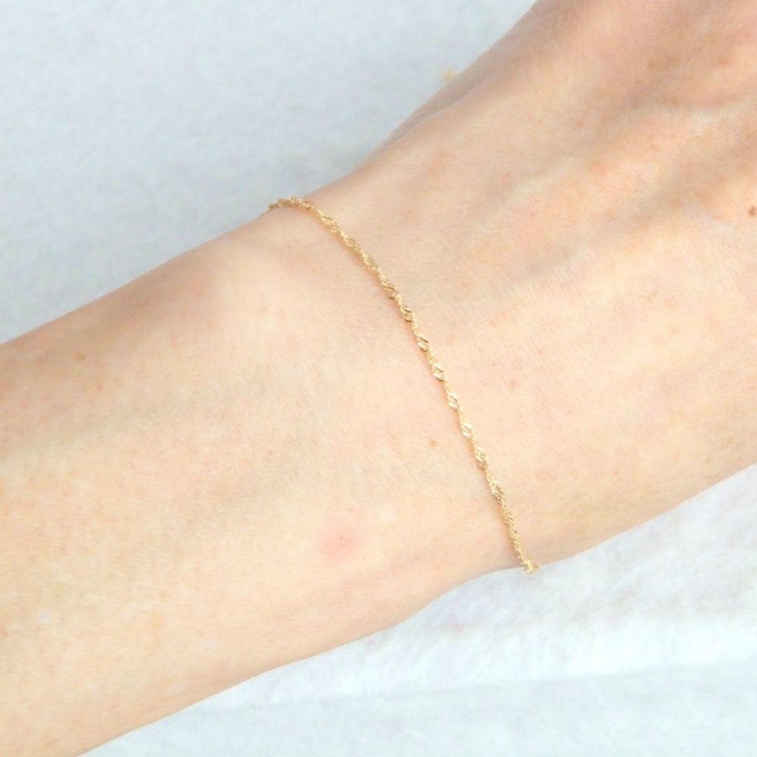 bowwow　k18ブレスレット　スクリューチェーン　1.3㎜幅