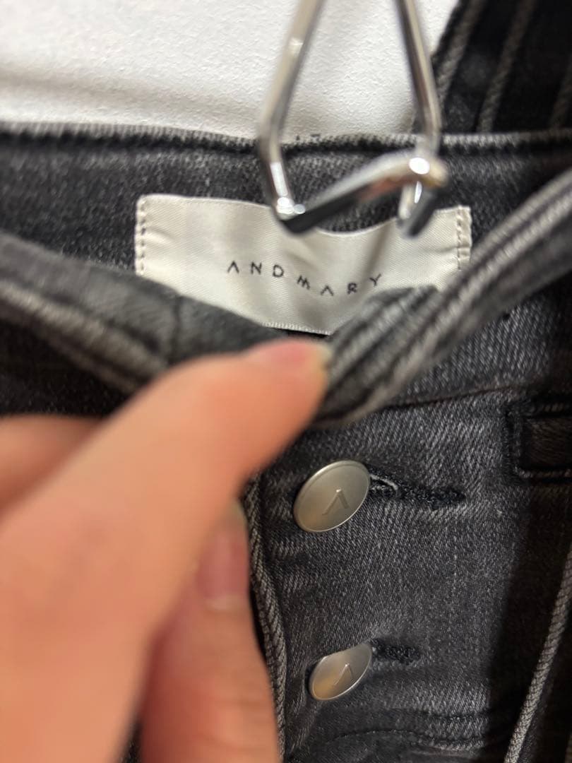 パンツ andmary ribbon denim allinone