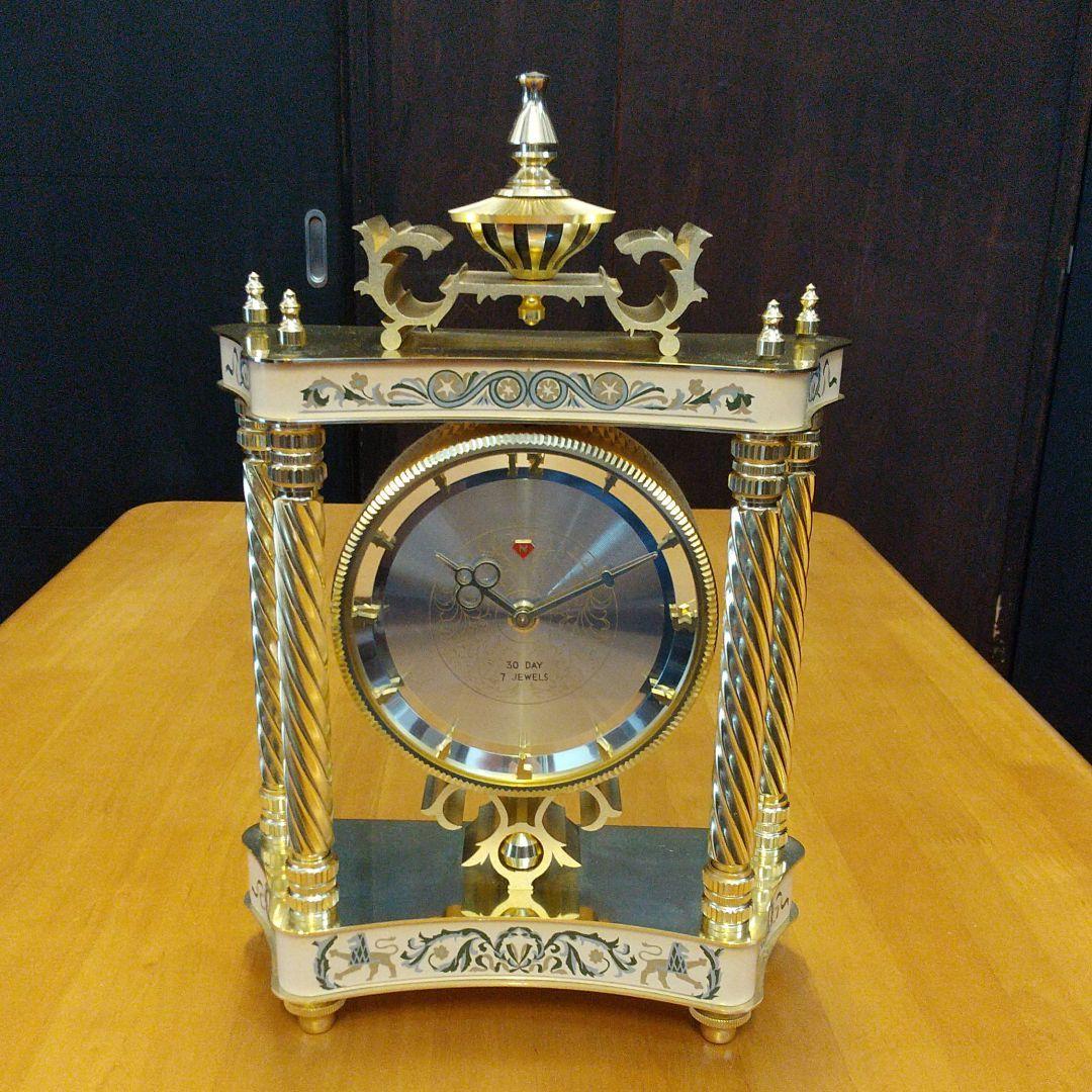 日本美術時計 Nマーク 置時計 ゼンマイ式