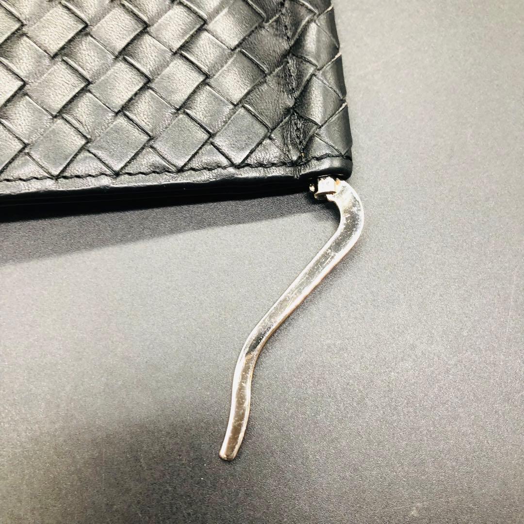 ボッテガヴェネタ マネークリップ イントレチャート ブラック