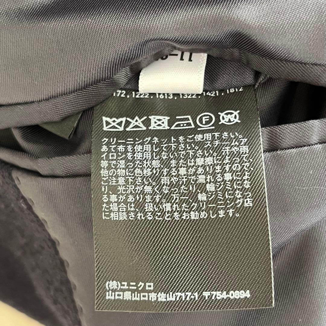 【未使用】ユニクロ　カシミヤ　ウール　チェスターコート　ネイビー　L ロング