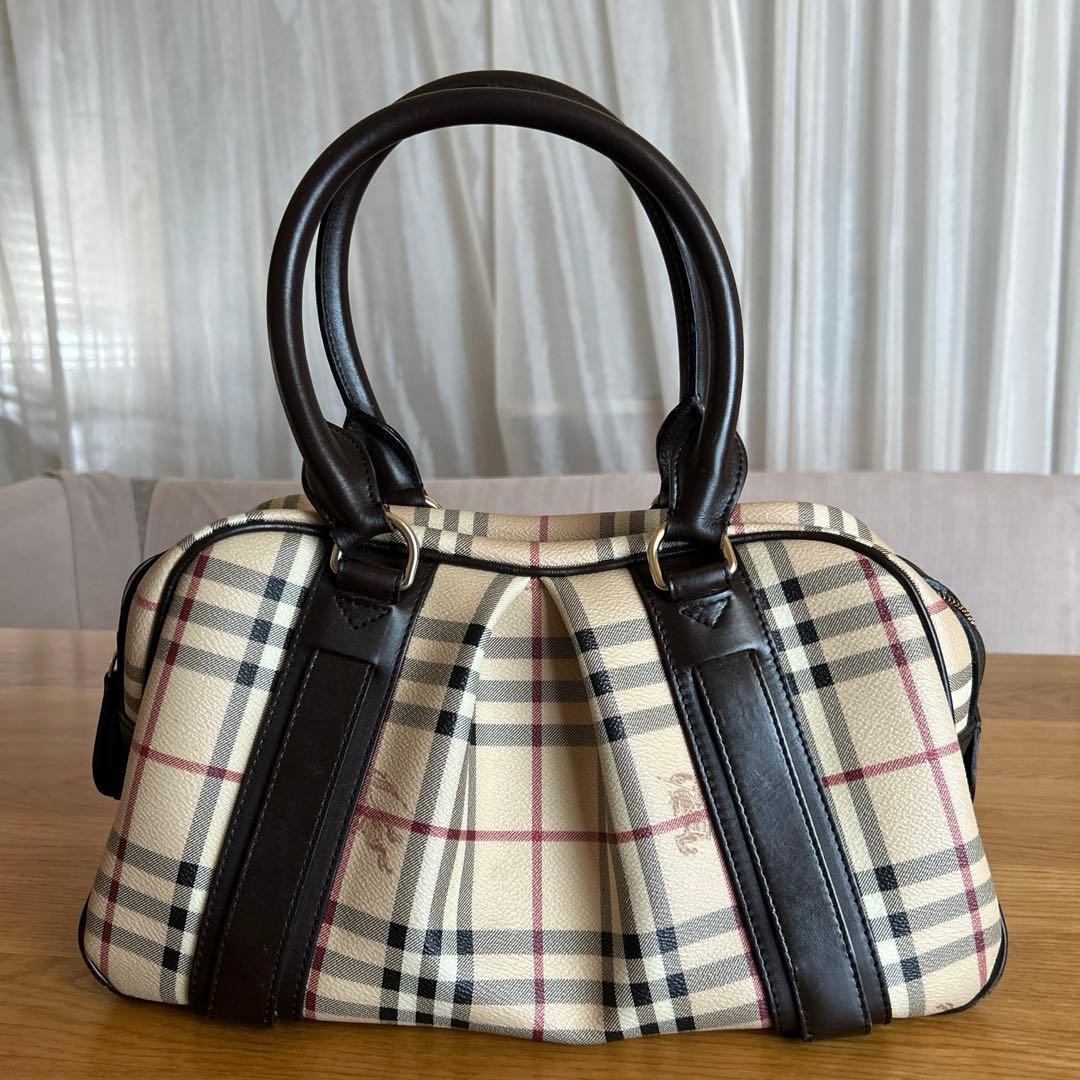 Burberry チェック柄 ミニボストンバッグ　袋付き