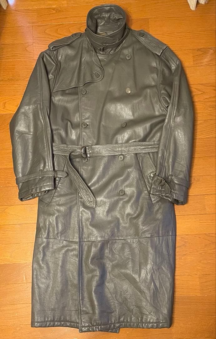 Euro vintage レザートレンチコート