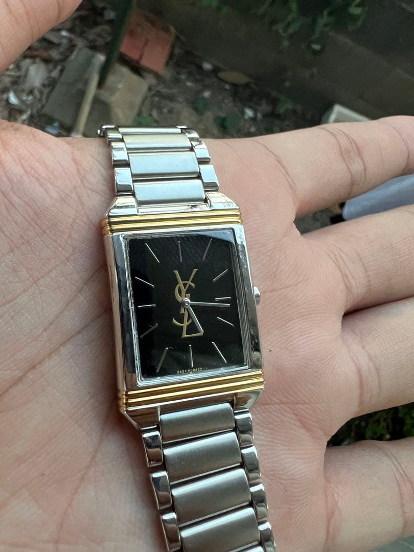 YSL ブラックダイヤル クォーツ腕時計