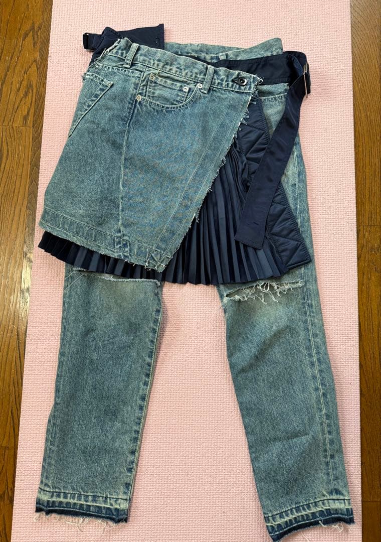 ぴょんさま専用sacai デニム プリーツスカート コンビパンツ