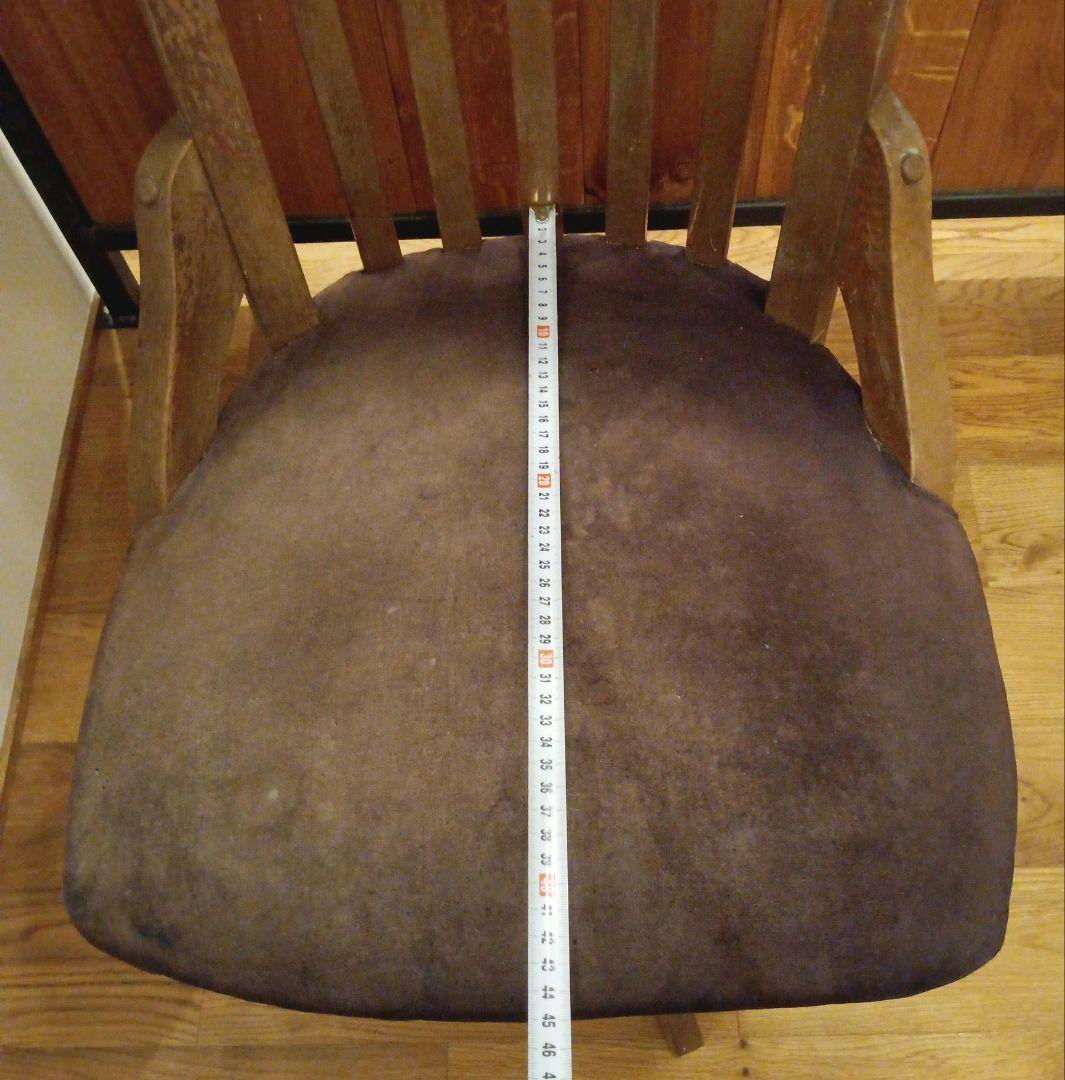 和製アンティーク 回転椅子 ナラ材 大正ロマン チェア イス レトロ ①