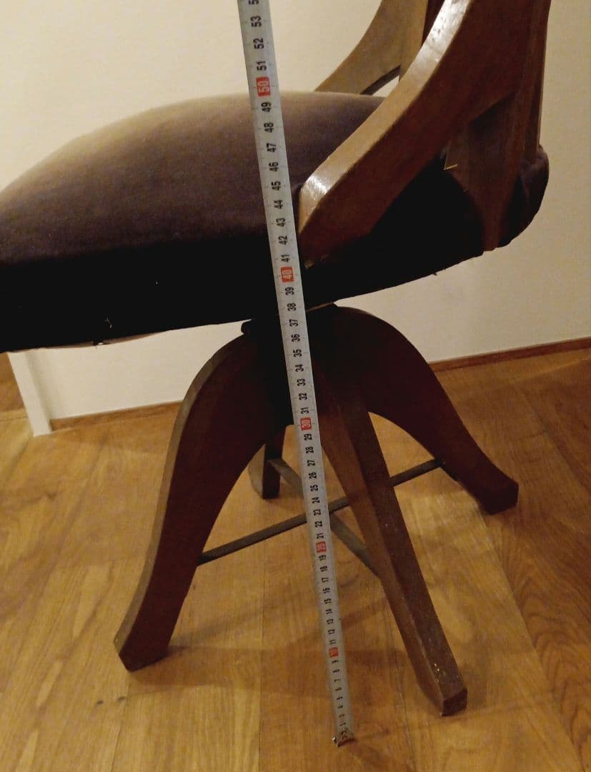 和製アンティーク 回転椅子 ナラ材 大正ロマン チェア イス レトロ ①