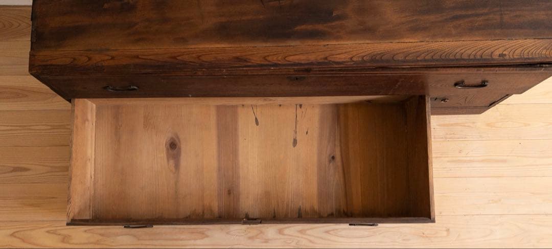 木製　二段チェスト　引き出し　和箪笥　古道具　サイドボード　収納棚