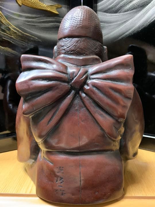 米治一(こめじいち)作 大黒様 算盤恵比寿様 そろばん福神置物 高岡銅器銅像