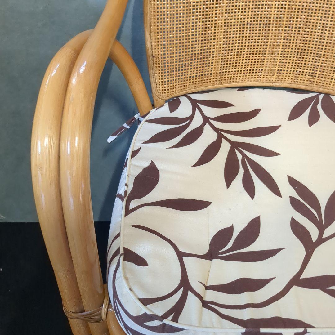 (s)座面高さ約36㎝ レトロラタン クッション付き 座椅子 インテリア