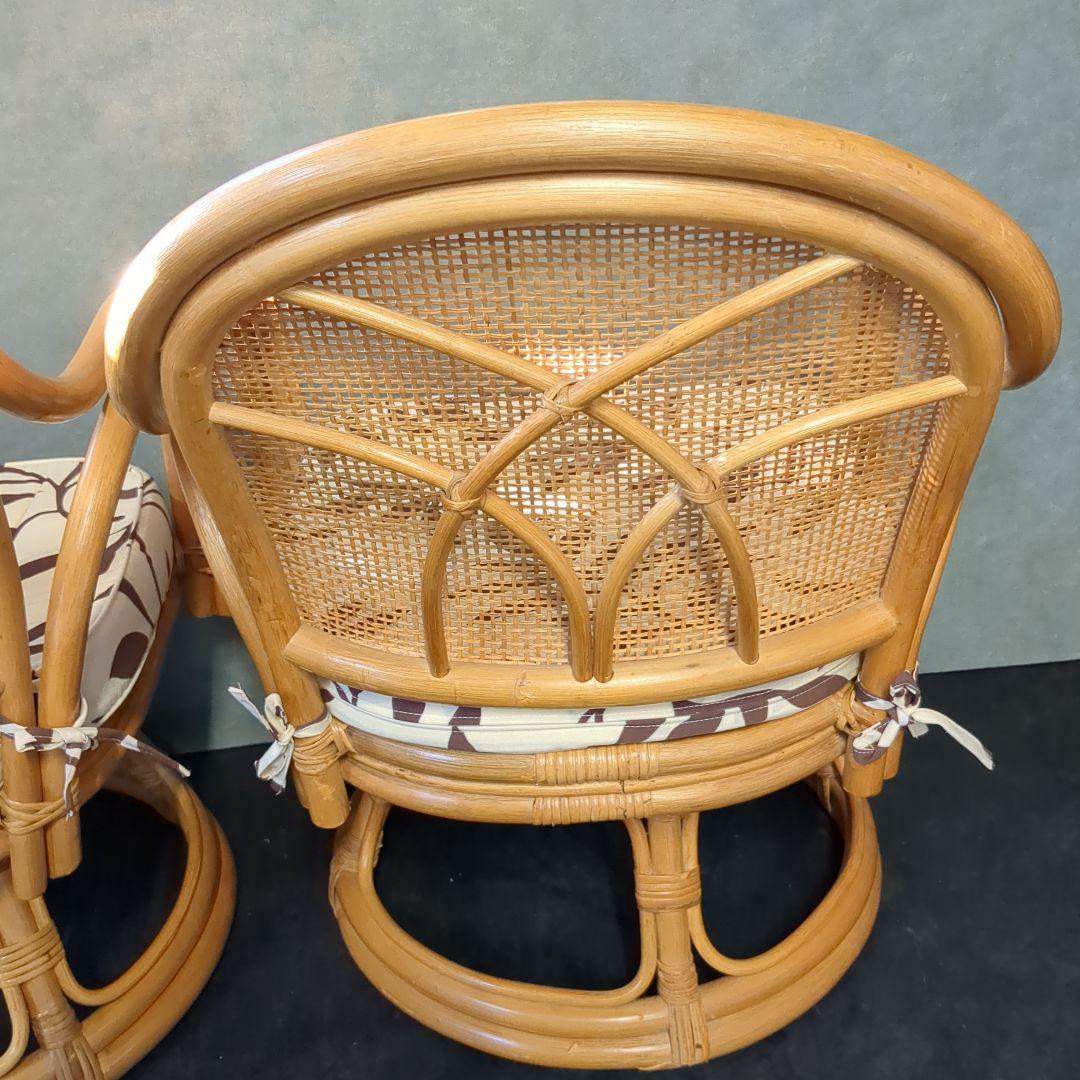 (s)座面高さ約36㎝ レトロラタン クッション付き 座椅子 インテリア