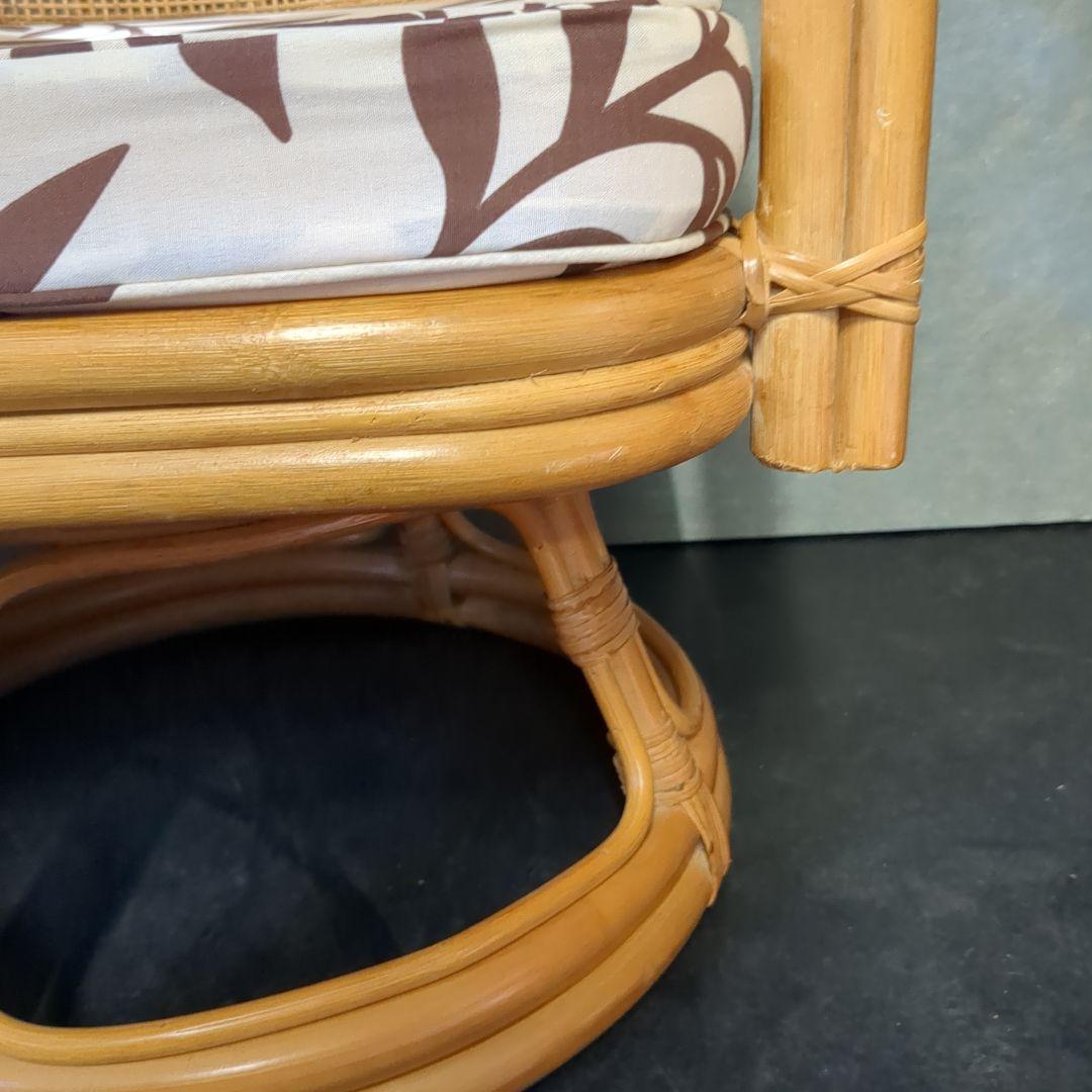 (s)座面高さ約36㎝ レトロラタン クッション付き 座椅子 インテリア