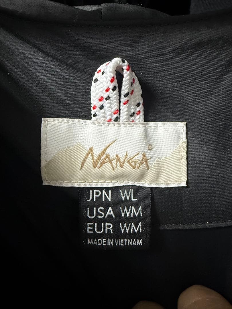 NANGA ノーカラーダウンコート ブラック Lサイズ