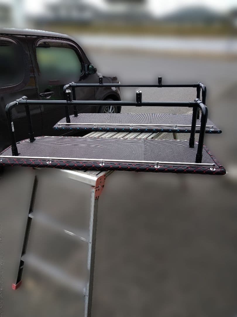 クオン　ハイルーフ　棚　手作り　イレクターパイプ