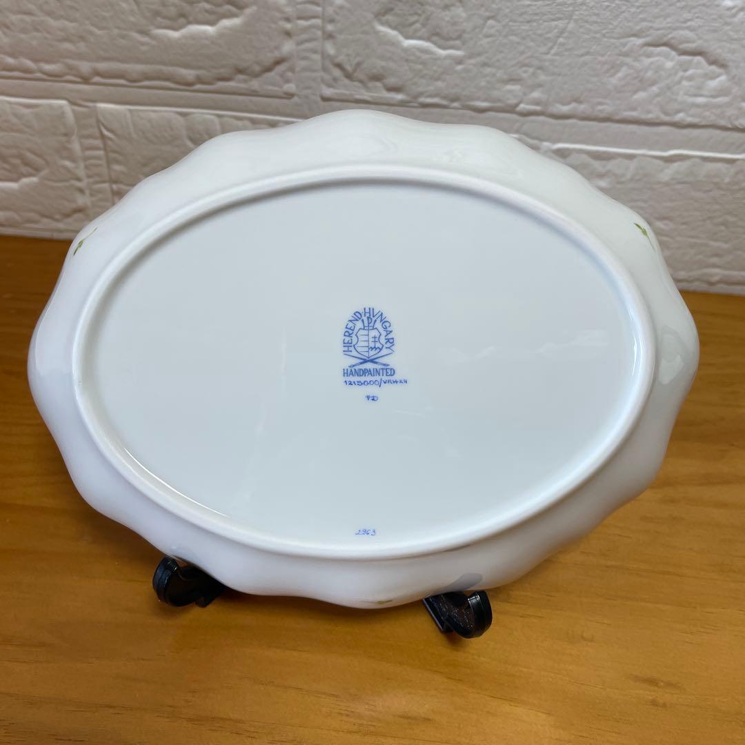 ヘレンド ウィーンの薔薇 ピンク オーバルディッシュ　2枚セット