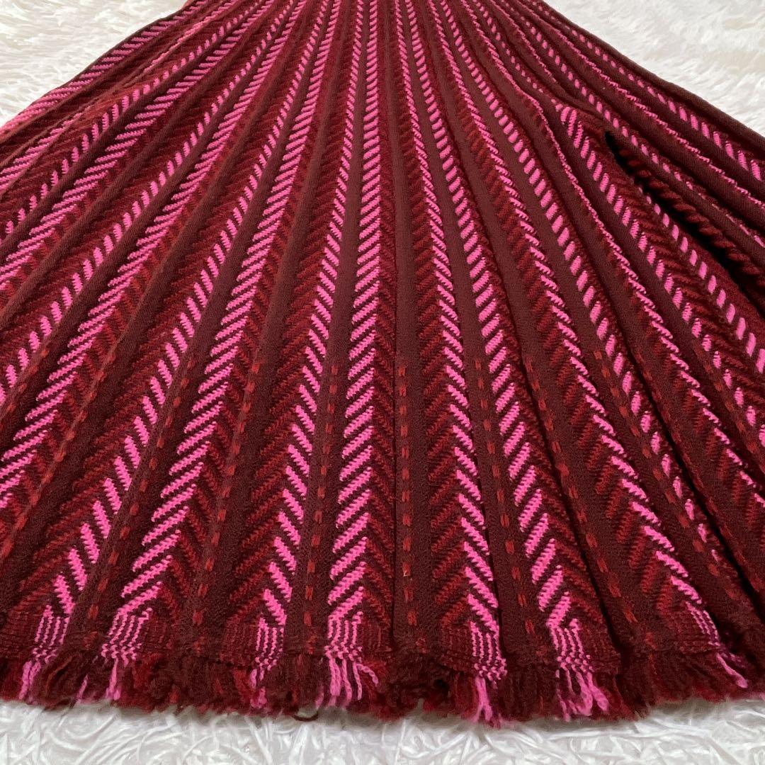 【美品】molli フランス製 ウール100％ ニットスカート M エレガント