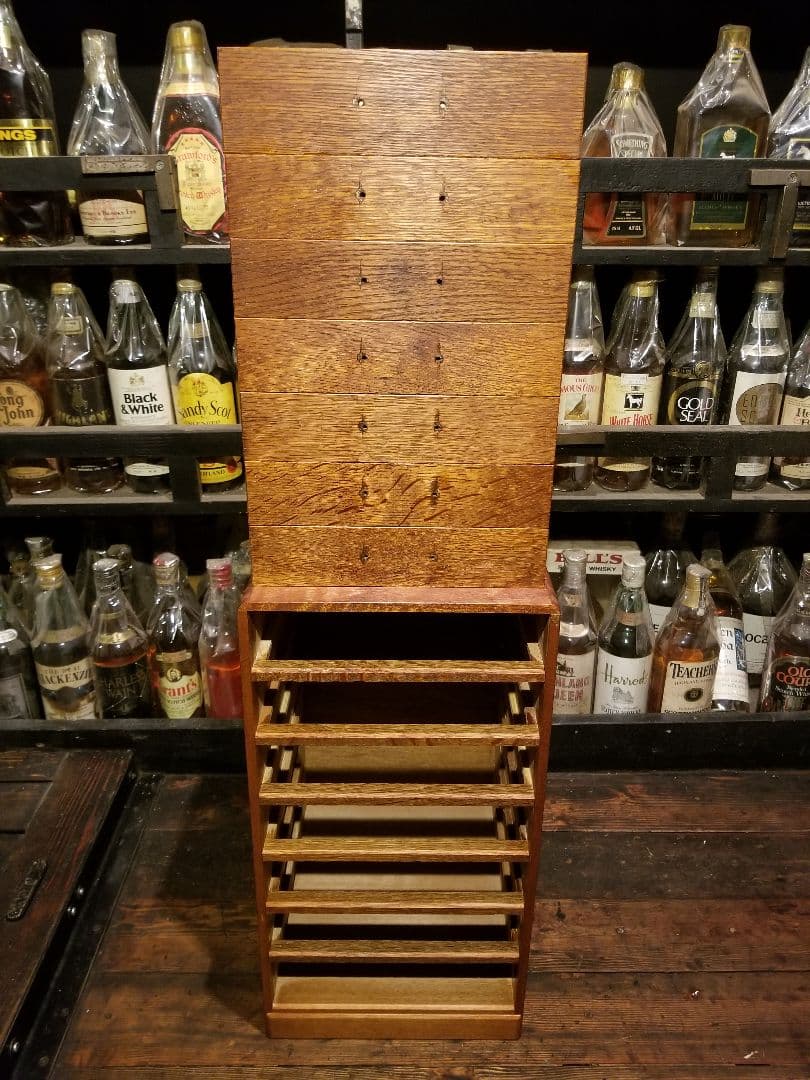 希少　1960's　ヴィンテージ　オーク　無垢材　サイドラック　小引き出し