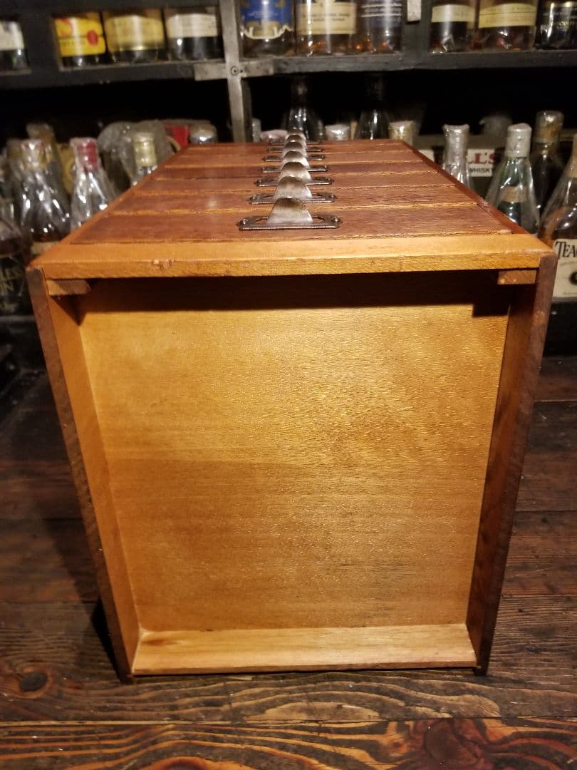 希少　1960's　ヴィンテージ　オーク　無垢材　サイドラック　小引き出し