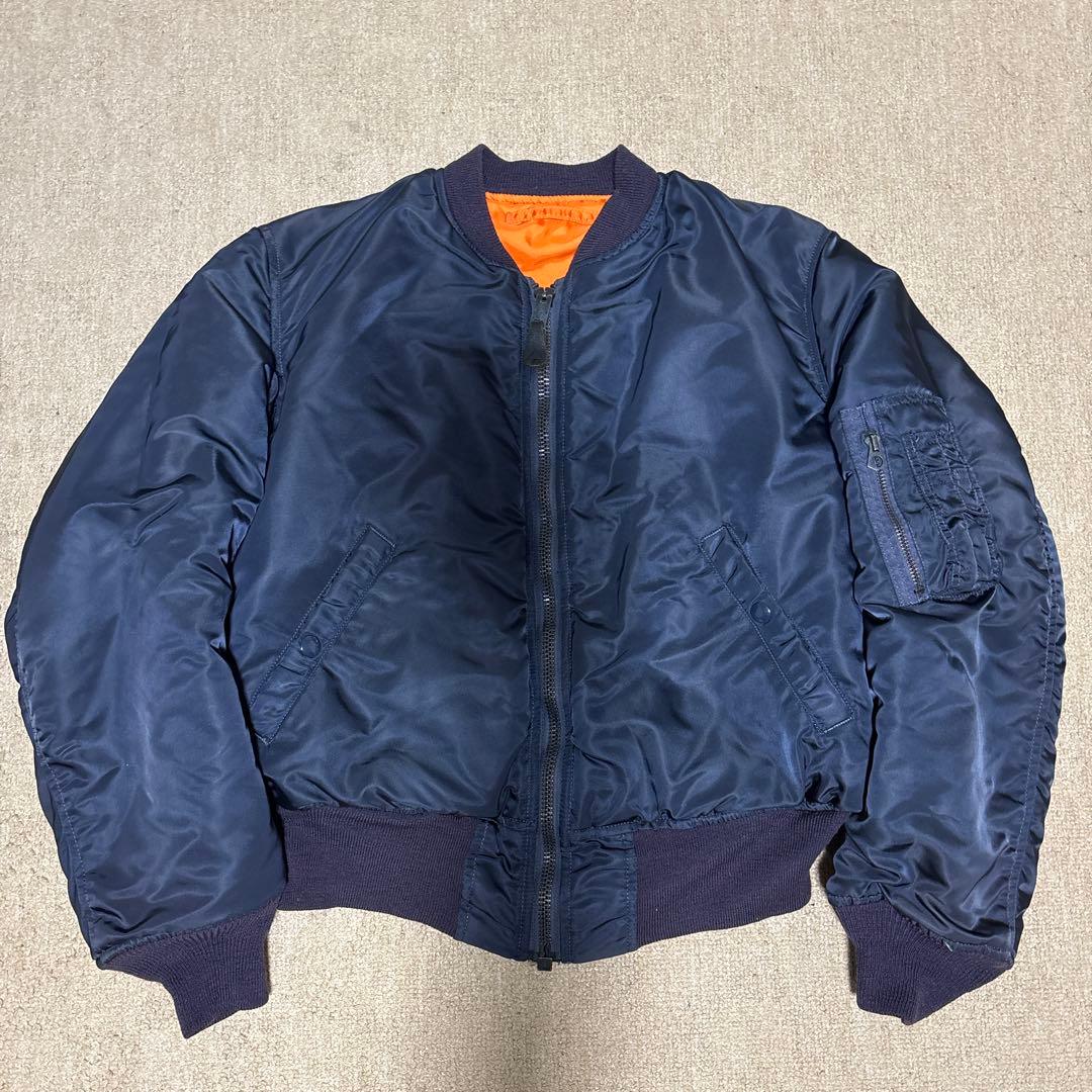 最終値下げ‼️美品)アルファ MA-1 1968年復刻 USA製 S ネイビー