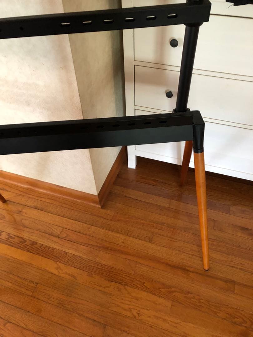 ★ テレビ台 テレビスタンド 33〜55型 ハイタイプ 高さ調整 黒 木製天然木