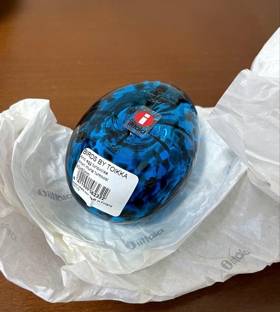 未使用　イッタラ Birds by Toikka Ano Eggターコイズ