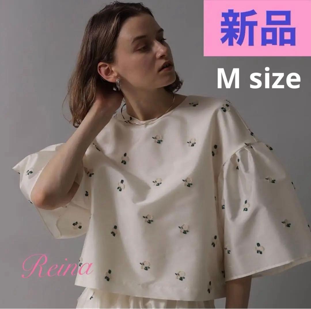 新品✨ CADUNE　カデュネ　フラワージャガードブラウス　ホワイト　Mサイズ