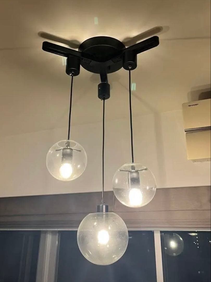 ペンダントライト3個セット三又ダクトレール工事不要コイズミ