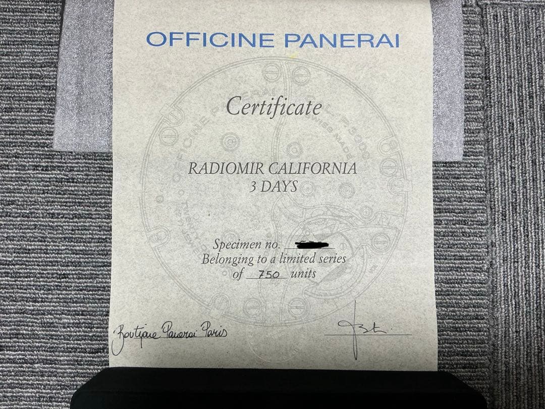 醤*電様 パネライ　ラジオミール カリフォルニア　3days 47mm 世界限定