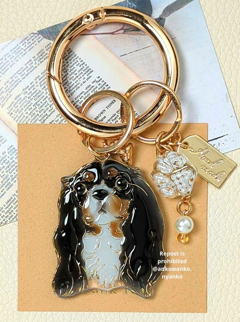 キャバリア　愛犬 ankoわんこシリーズ　バッグリング　犬　Dog