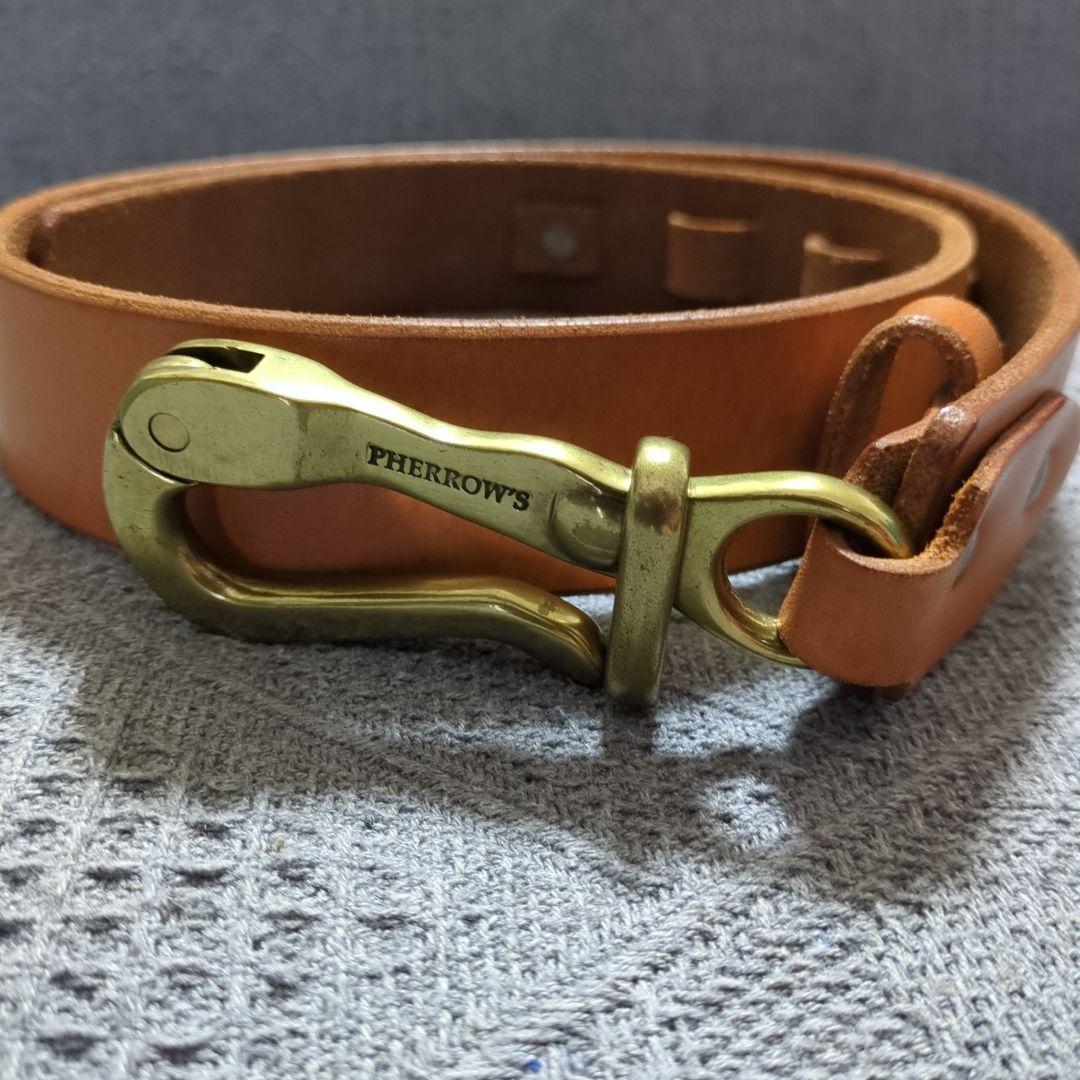 PHERROW'S レザー フックベルトサイズ32