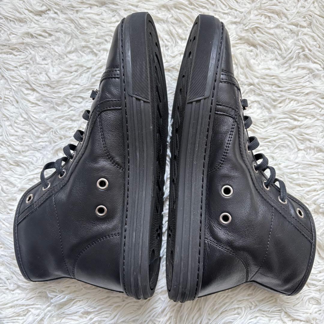 美品　GUCCI 423299 ロゴプレート23cm ハイカットスニーカー 黒