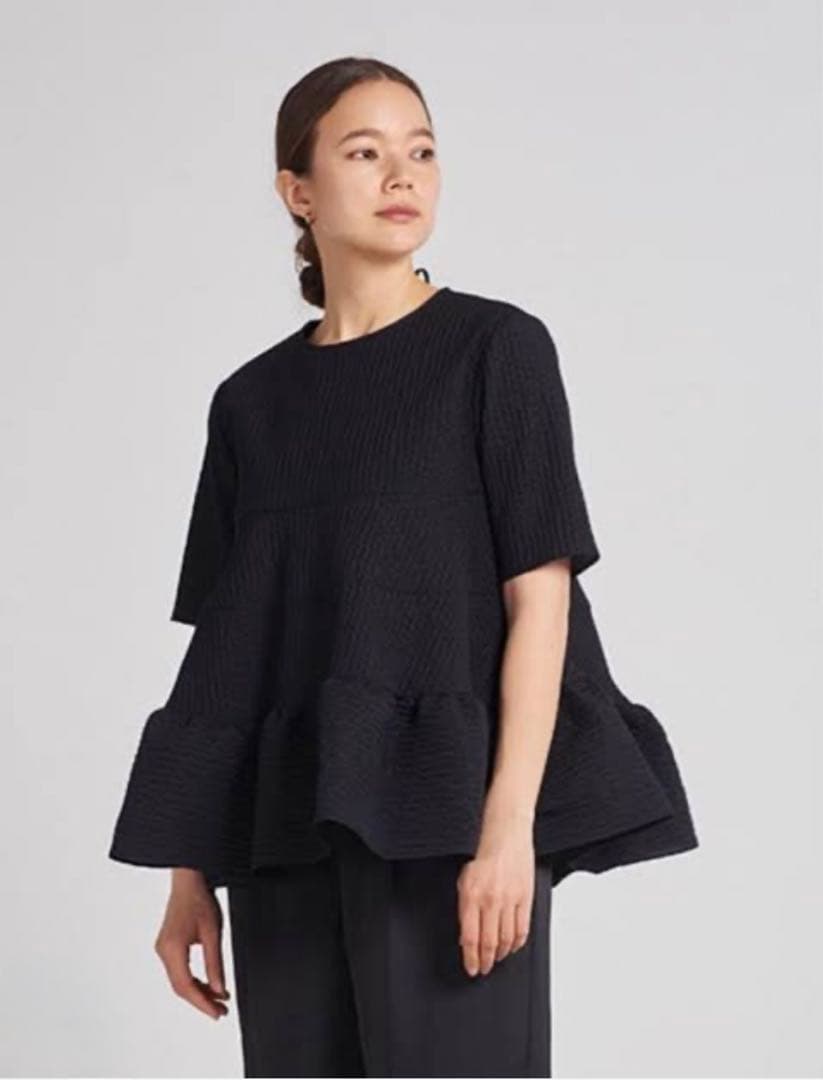 yori フクレティアードブラウス ブラック38