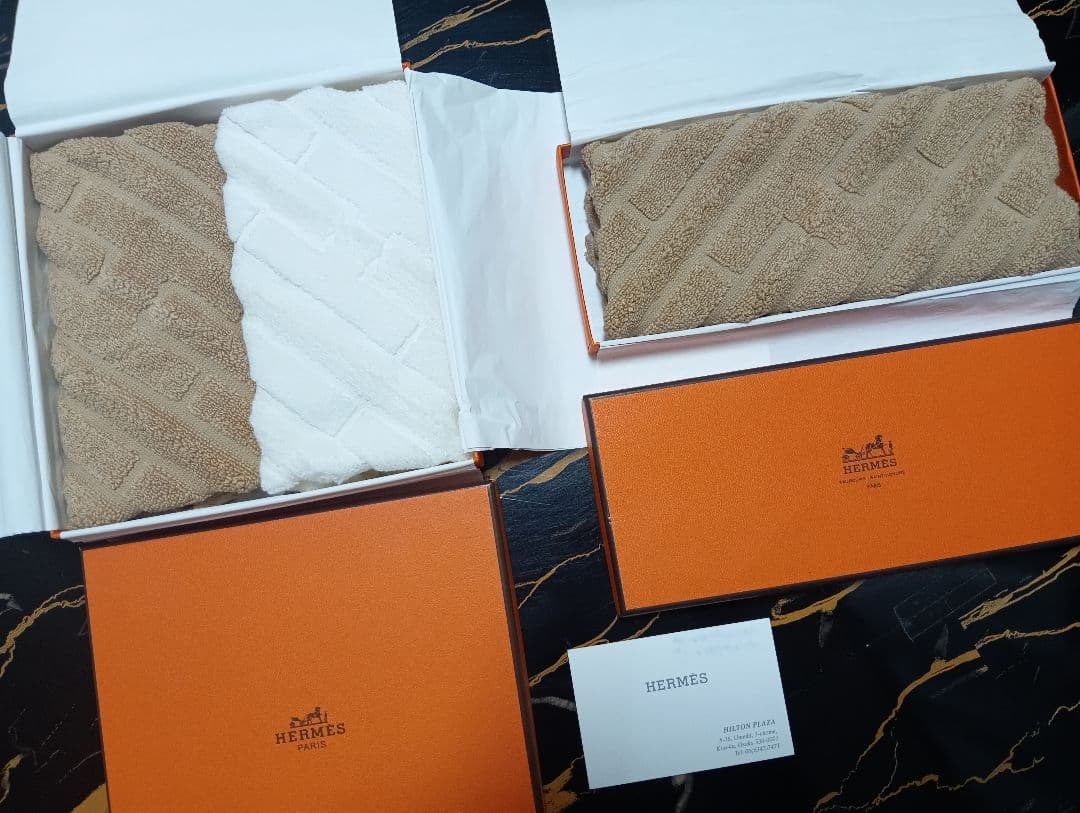 くろべー様用 エルメス HERMES カレ ハンドタオル タオルハンカチ