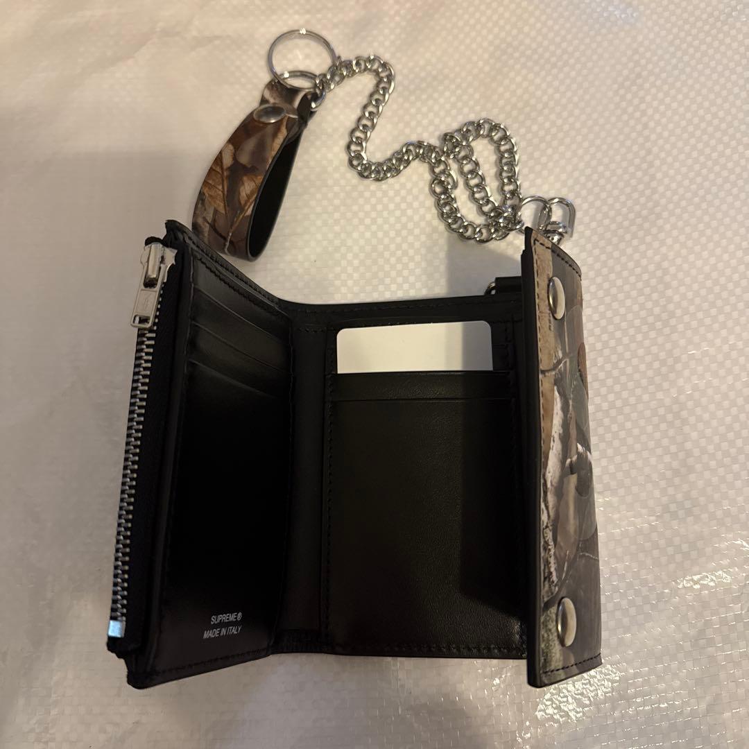 小物 Supreme Leather Chain Wallet Camo