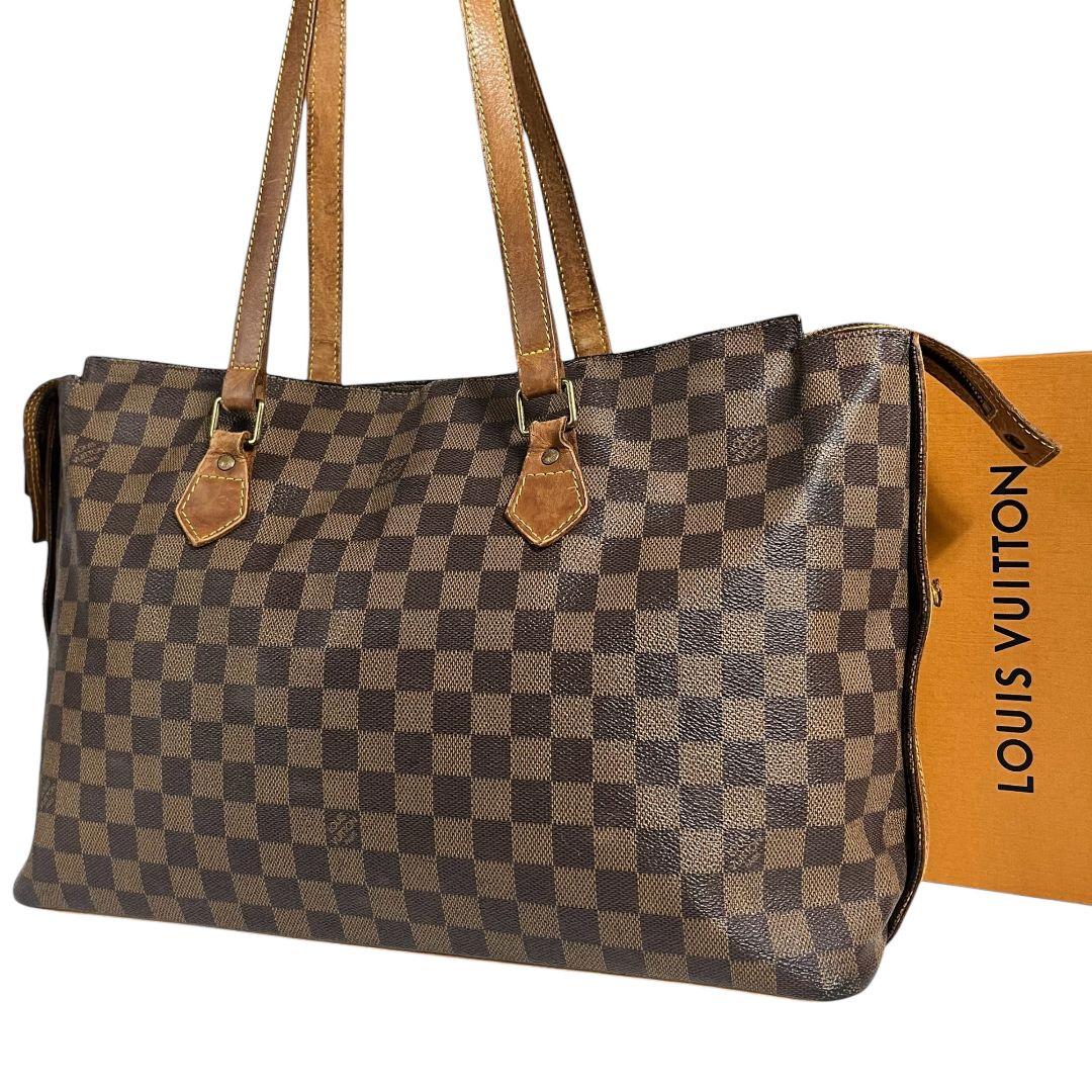 【鑑定済】ルイヴィトン　ダミエ　コロンビーヌ　トートバッグ　ショルダーバッグ　茶