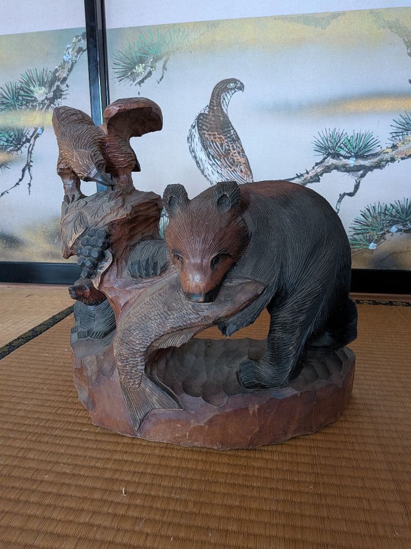 木彫り熊　工芸品　昭和レトロ