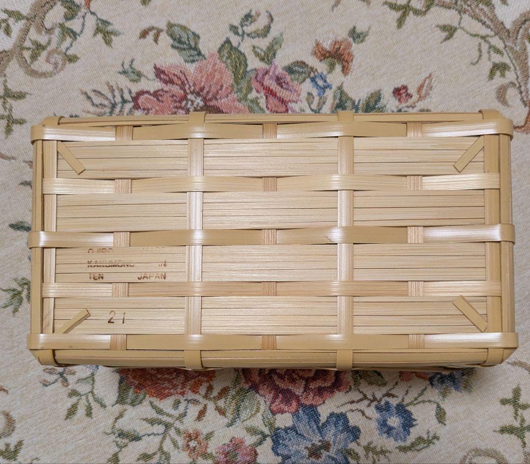 おしろ角物店　竹製 蓋付きバスケット（マスクケース）