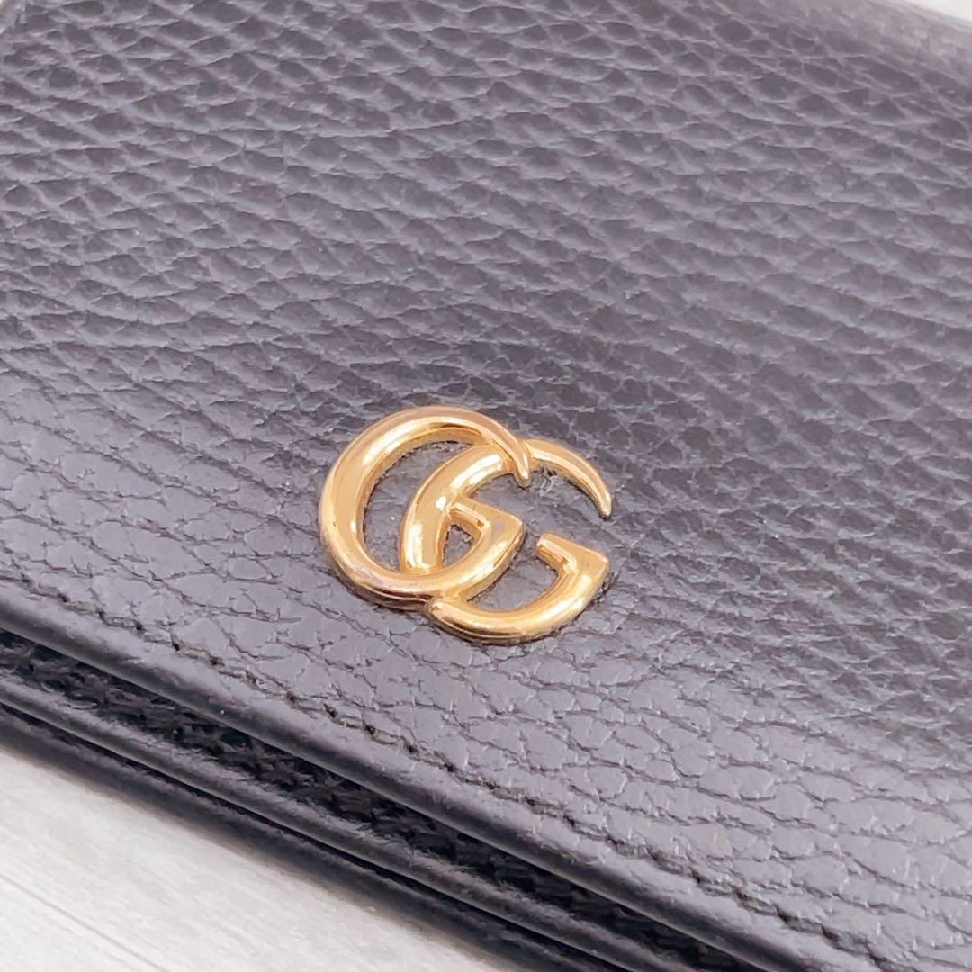 GUCCI ブラック 二つ折り財布　マーモント　黒　グッチ