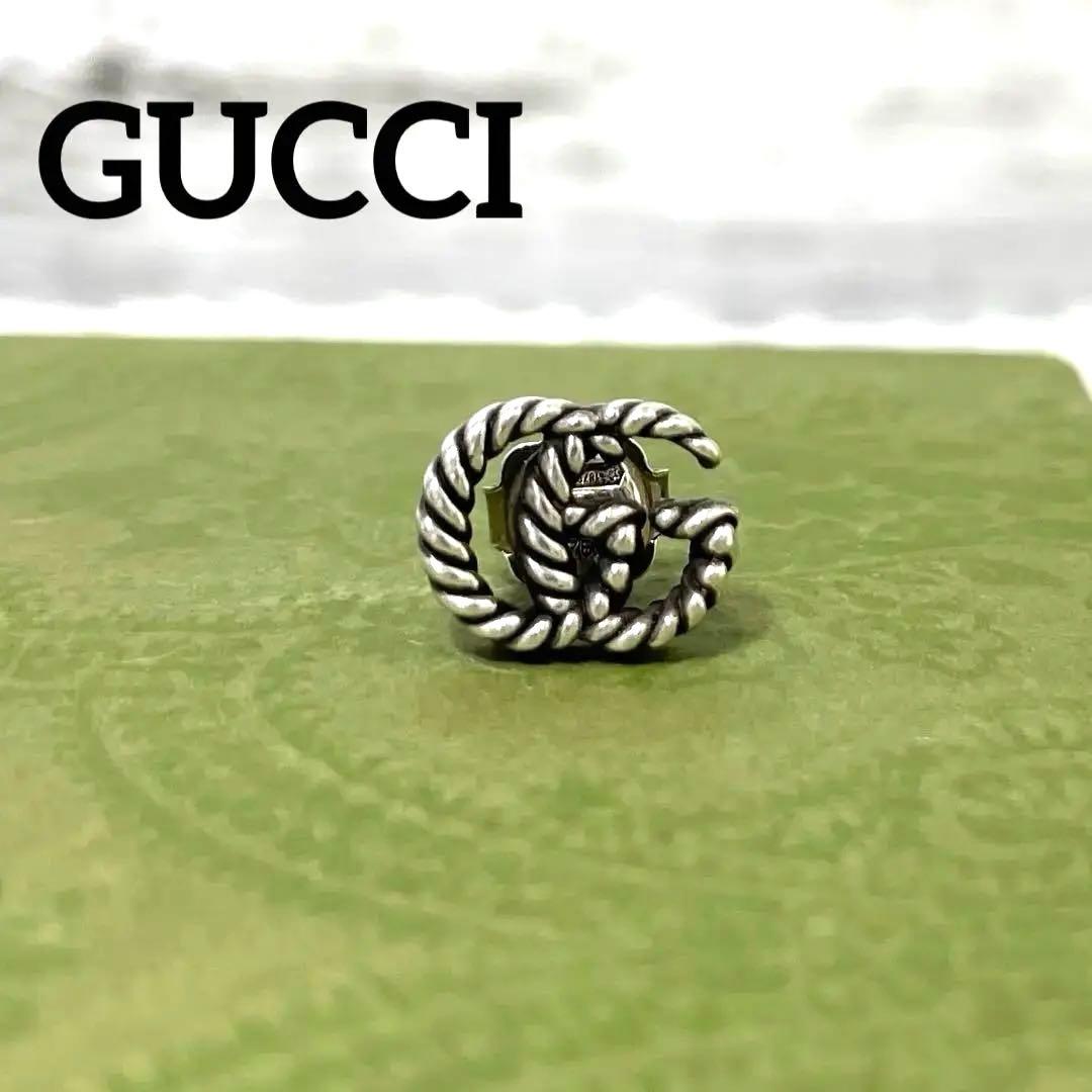 【極美品】グッチ　マーモントGG ツイストピアス片耳　アラベスク　925