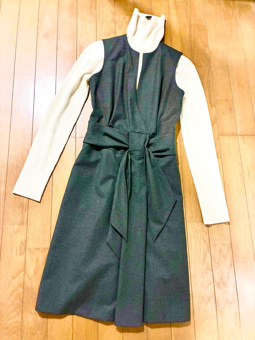 最終価格セリーヌ CELINEフランス製ジャンパースカートノースリーブワンピース