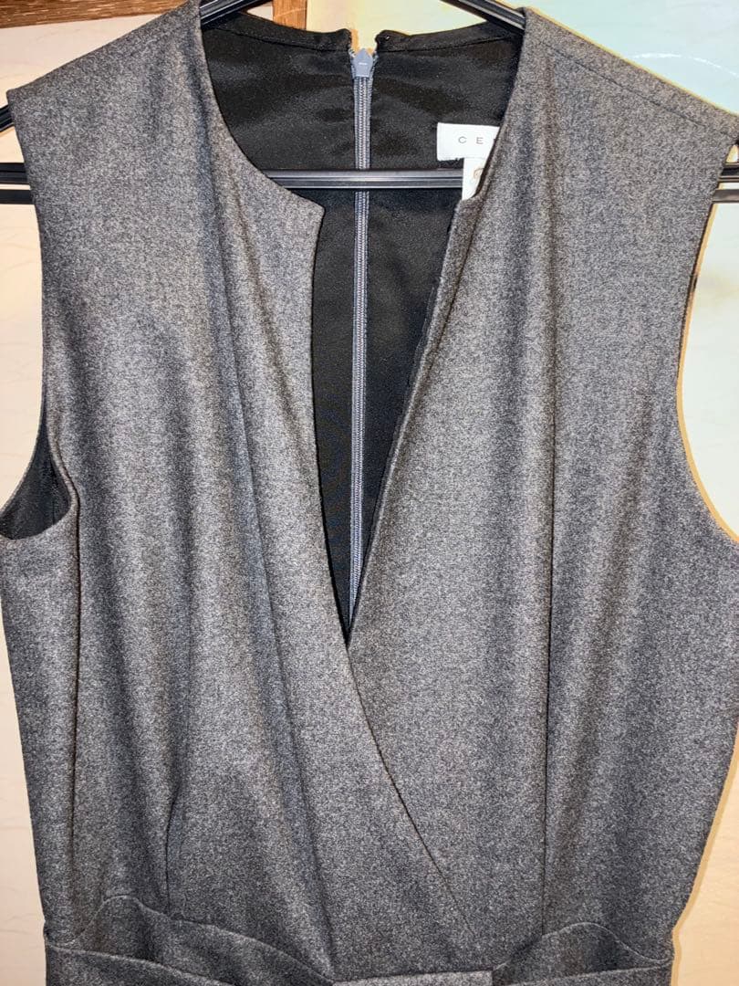 最終価格セリーヌ CELINEフランス製ジャンパースカートノースリーブワンピース