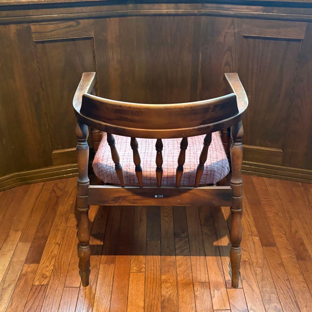 オールドカリモク　貴重なアールデザイン　コロニアルチェア　マリン